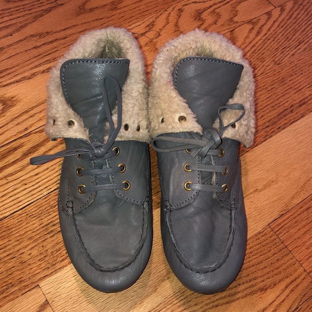Topshop fur mocassin slippers